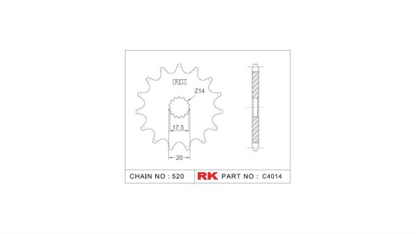 RK Antriebsritzel "4014" 520, Stahl 13 Zähne