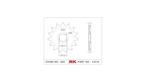 RK Antriebsritzel "4016" 520, Stahl 13 Zähne