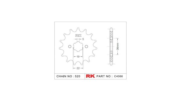 RK Antriebsritzel "4066" 520, Stahl 13 Zähne