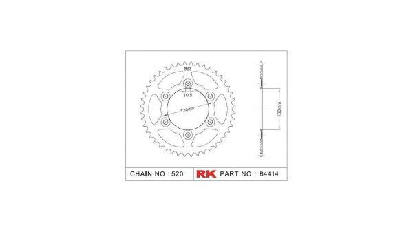 RK Kettenrad "4414" 520, Stahl, silber 40 Zähne