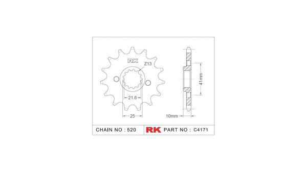 RK Antriebsritzel "4171" 520, Stahl 14 Zähne