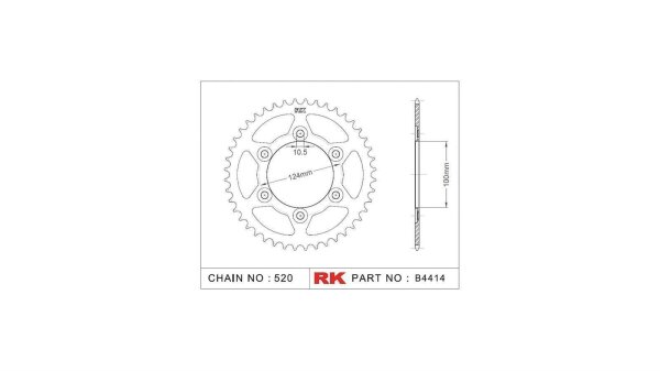 RK Kettenrad "4414" 520, Stahl, silber 46 Zähne