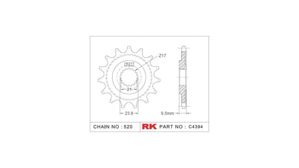 RK Antriebsritzel "4394" 520, Stahl 13 Zähne