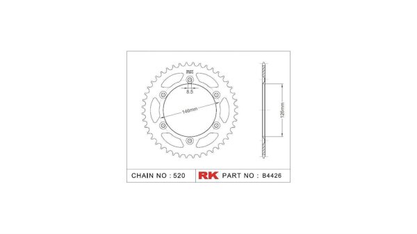 RK Kettenrad "4426" 520, Stahl, silber 41 Zähne