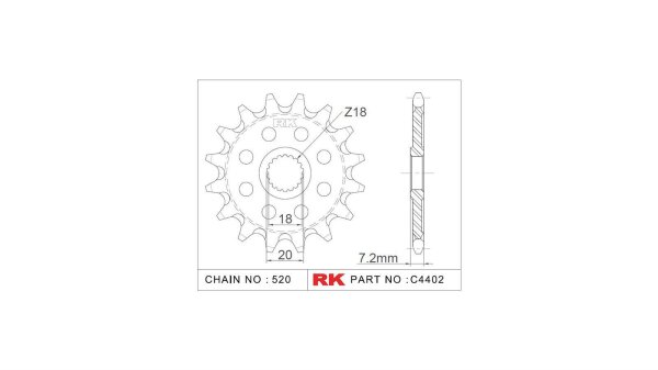 RK Antriebsritzel "4402-8Q" 520, Stahl,  13 Zähne