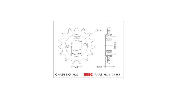 RK Antriebsritzel "4481" 520, Stahl 14 Zähne