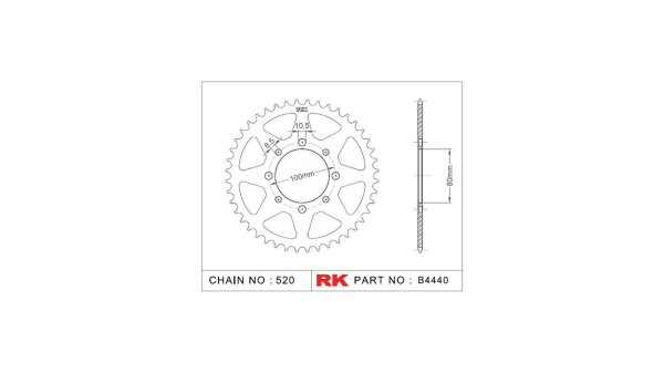 RK Kettenrad "4440" 520, Stahl, silber 39 Zähne