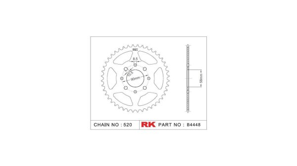 RK Kettenrad "4448" 520, Stahl, silber 41 Zähne