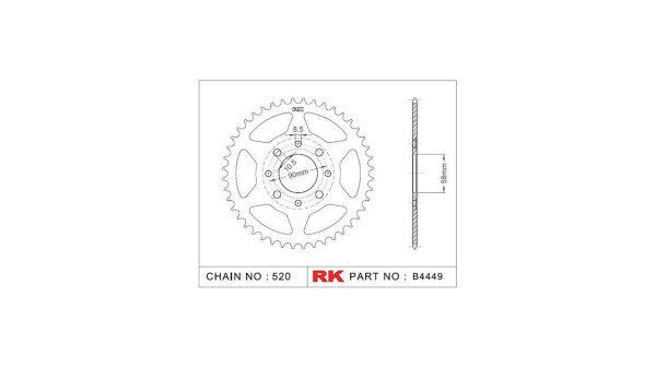 RK Kettenrad "4449" 520, Stahl, silber 31 Zähne