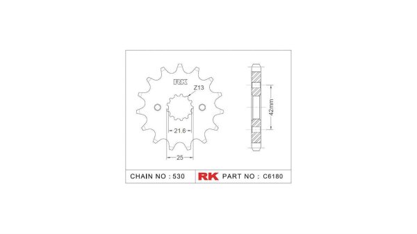 RK Antriebsritzel "6180" 530, Stahl 14 Zähne