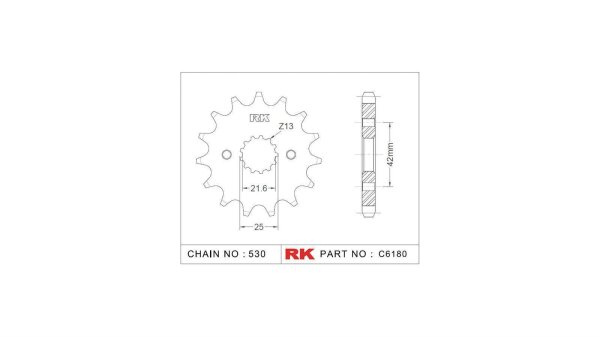 RK Antriebsritzel "6180" 530, Stahl 18 Zähne