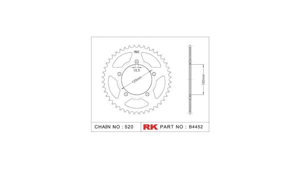 RK Kettenrad "4452" 520, Stahl, silber 40 Zähne