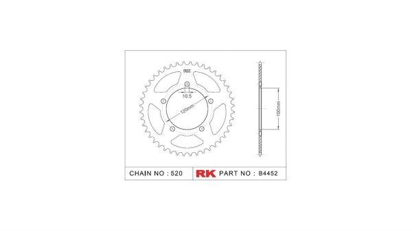 RK Kettenrad "4452" 520, Stahl, silber 47 Zähne