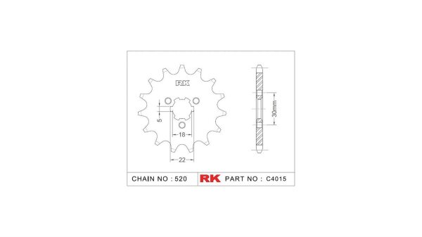 RK Antriebsritzel "4015" 520, Stahl 13 Zähne