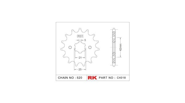 RK Antriebsritzel "4018" 520, Stahl 13 Zähne