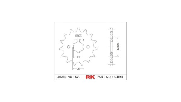 RK Antriebsritzel "4018" 520, Stahl 14 Zähne