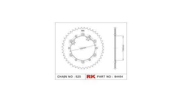 RK Kettenrad "4454" 520, Stahl, silber 47 Zähne