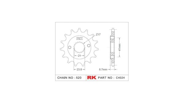 RK Antriebsritzel "4024" 520, Stahl 15 Zähne