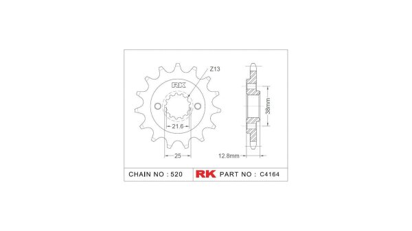 RK Antriebsritzel "4164" 520, Stahl 15 Zähne