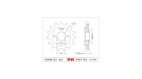 RK Antriebsritzel "4164" 520, Stahl 15 Zähne