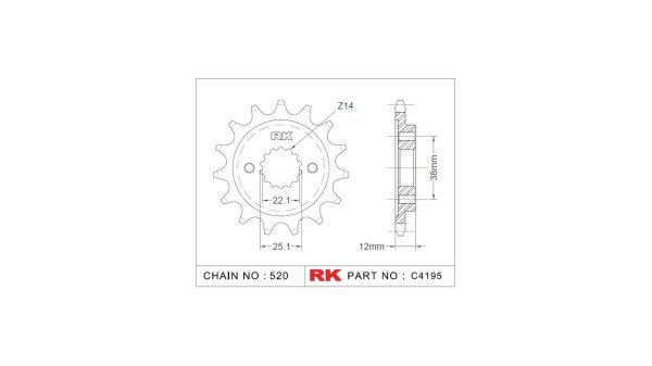 RK Antriebsritzel "4195" 520, Stahl 15 Zähne