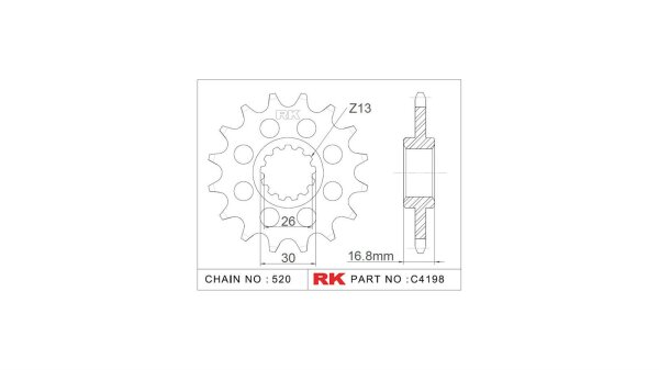 RK Antriebsritzel "4198" 520 Stahl Racin 15 Zähne