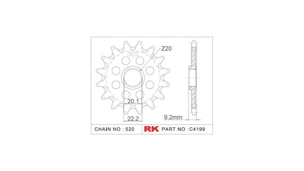 RK Antriebsritzel "4199-8Q" 520, Stahl,  13 Zähne