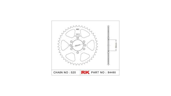 RK Kettenrad "4480" 520, Stahl, silber 39 Zähne