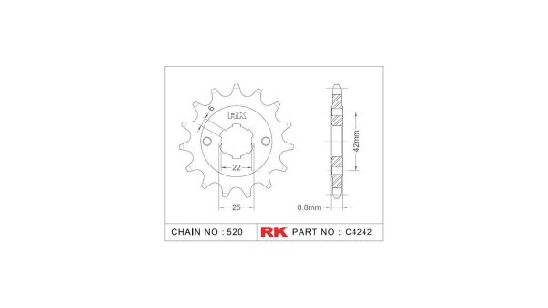 RK Antriebsritzel "4242" 520, Stahl 16 Zähne