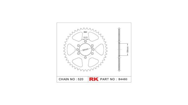 RK Kettenrad "4480" 520, Stahl, silber 40 Zähne