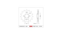 RK Antriebsritzel "4244" 520, Stahl 14 Zähne