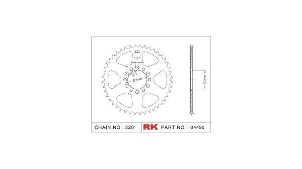 RK Kettenrad "4490" 520, Stahl, silber 45 Zähne