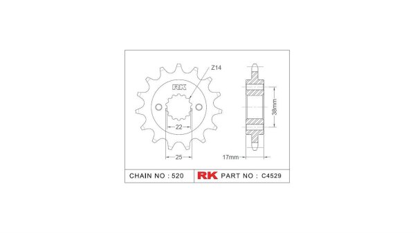 RK Antriebsritzel "4529" 520, Stahl 14 Zähne