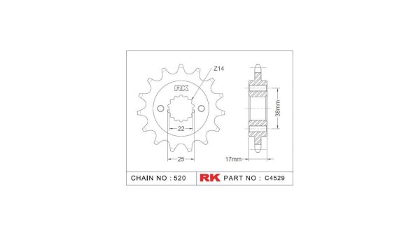 RK Antriebsritzel "4529" 520, Stahl 15 Zähne