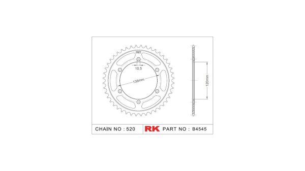 RK Kettenrad "4545" 520, Stahl, silber 38 Zähne