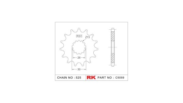 RK Antriebsritzel "5059" 525, Stahl 17 Zähne