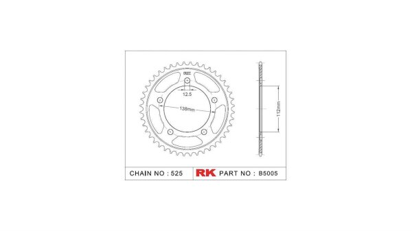 RK Kettenrad "5005" 525, Stahl, silber 41 Zähne