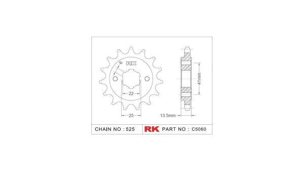 RK Antriebsritzel "5060" 525, Stahl 15 Zähne