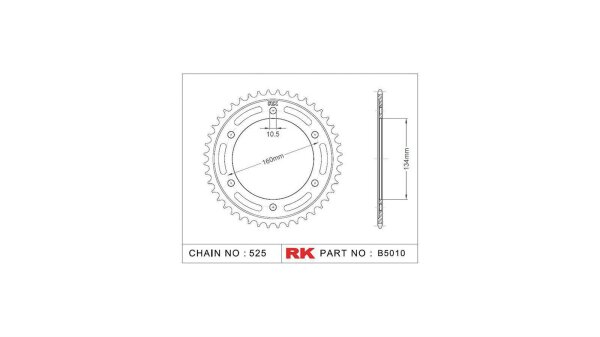 RK Kettenrad "5010" 525, Stahl 41 Zähne