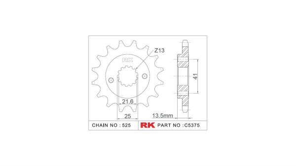 RK Antriebsritzel "5375" 525, Stahl 15 Zähne