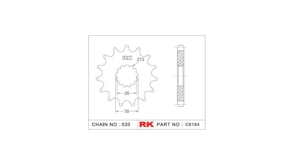 RK Antriebsritzel "6184" 530, Stahl 17 Zähne