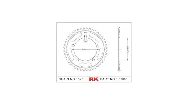 RK Kettenrad "5066" 525, Stahl, silber 41 Zähne