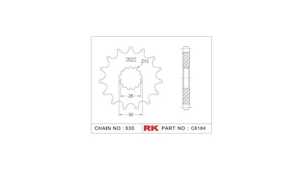 RK Antriebsritzel "6184" 530, Stahl 18 Zähne