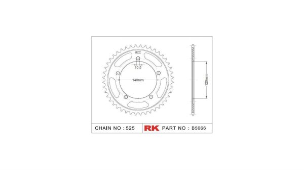 RK Kettenrad "5066" 525, Stahl, silber 42 Zähne