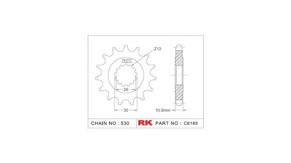 RK Antriebsritzel "6185" 530, Stahl 16 Zähne