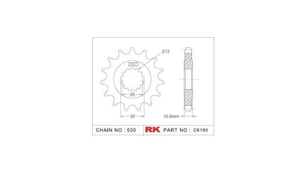 RK Antriebsritzel "6185" 530, Stahl 17 Zähne