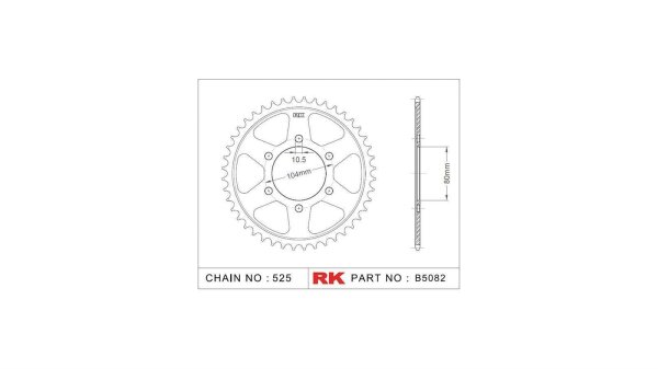 RK Kettenrad "5082" 525, Stahl 41 Zähne