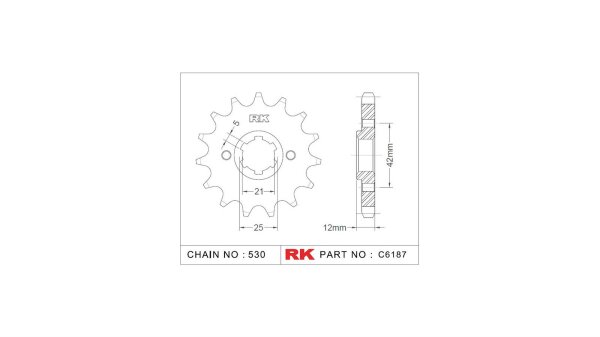 RK Antriebsritzel "6187" 530, Stahl 16 Zähne