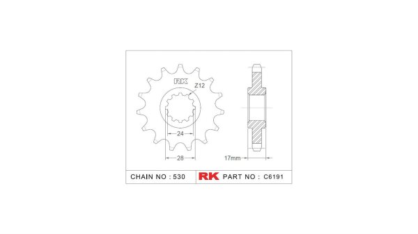 RK Antriebsritzel "6191" 530, Stahl 15 Zähne