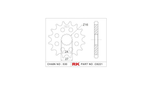 RK Antriebsritzel "6221" 530, Stahl, Gew 17 Zähne